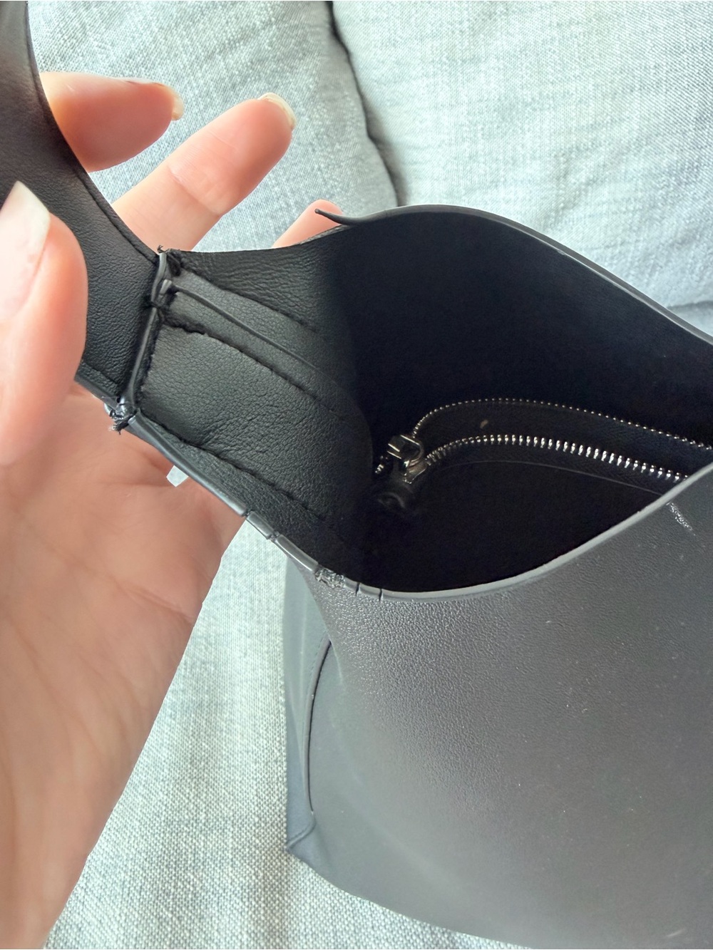 Mango Black Structured Hobo Shoulder Bag - Picture 7 of 9